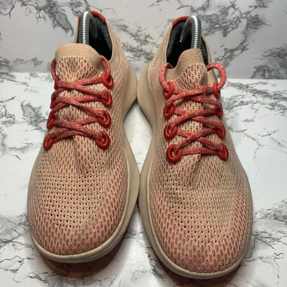 Allbirds Men 9.5 Tree Dasher Shoe Coral Pink Sneaker Lace Up Athletic Active Gym - Picture 2 of 9